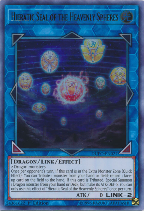 Hieratic Seal of the Heavenly Spheres [DUPO-EN027] Ultra Rare | Arkham Games and Comics