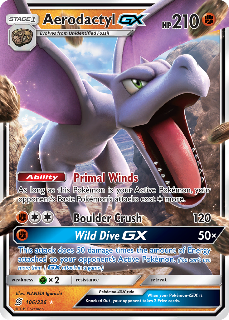 Aerodactyl GX (106/236) [Sun & Moon: Unified Minds] | Arkham Games and Comics