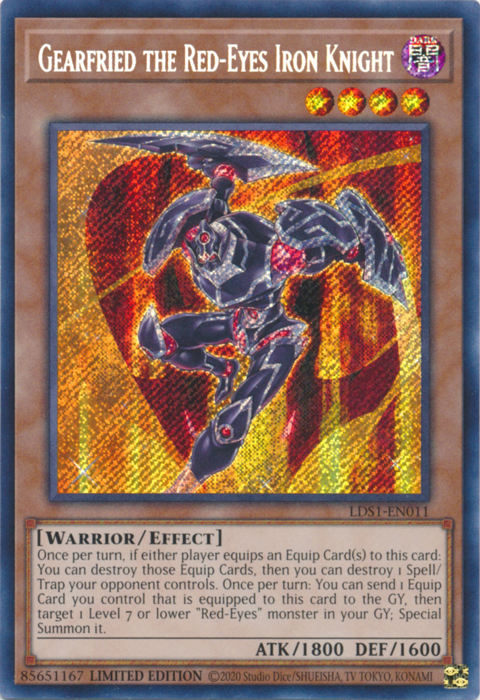 Gearfried the Red-Eyes Iron Knight [LDS1-EN011] Secret Rare | Arkham Games and Comics