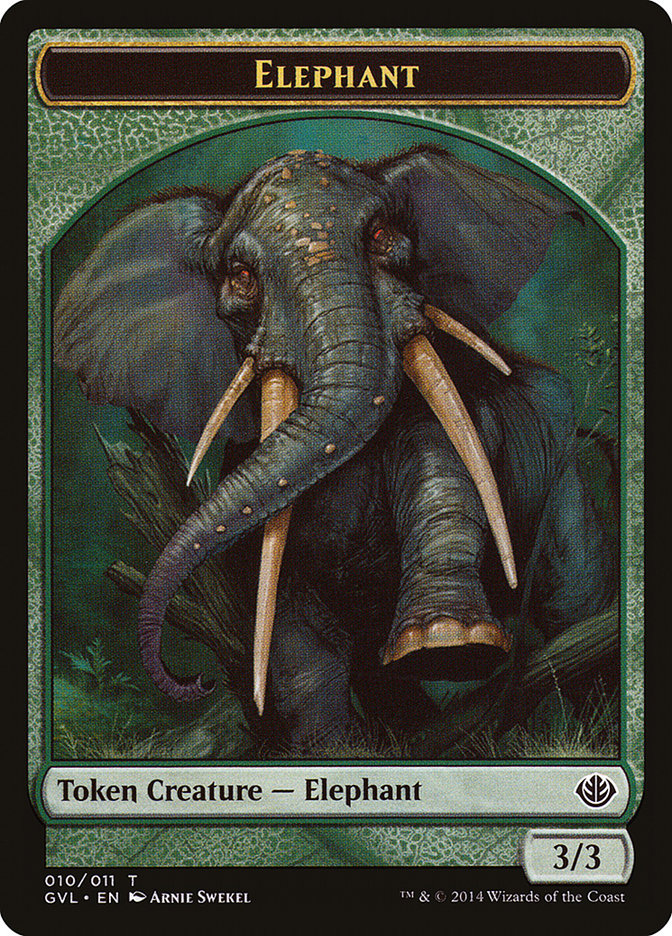 Elephant Token (Garruk vs. Liliana) [Duel Decks Anthology Tokens] | Arkham Games and Comics