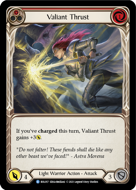 Valiant Thrust (Red) [BOL017] (Monarch Boltyn Blitz Deck) | Arkham Games and Comics