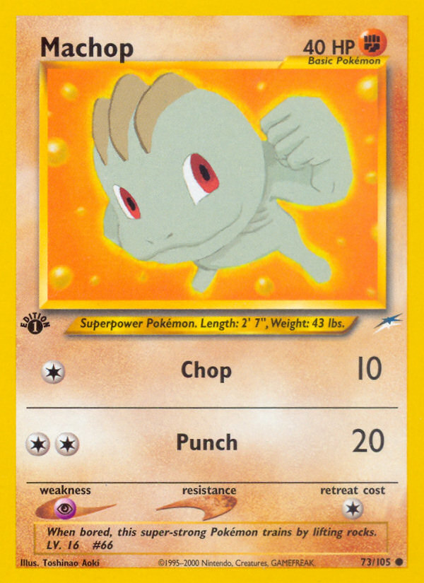 Machop (73/105) [Neo Destiny 1st Edition] | Arkham Games and Comics