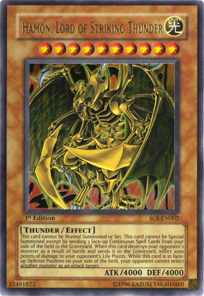 Hamon, Lord of Striking Thunder [SOI-EN002] Ultra Rare | Arkham Games and Comics