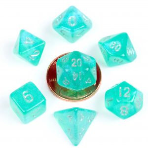 Metallic Dice Games Stardust Turquoise 10mm Mini Poly Dice Set | Arkham Games and Comics