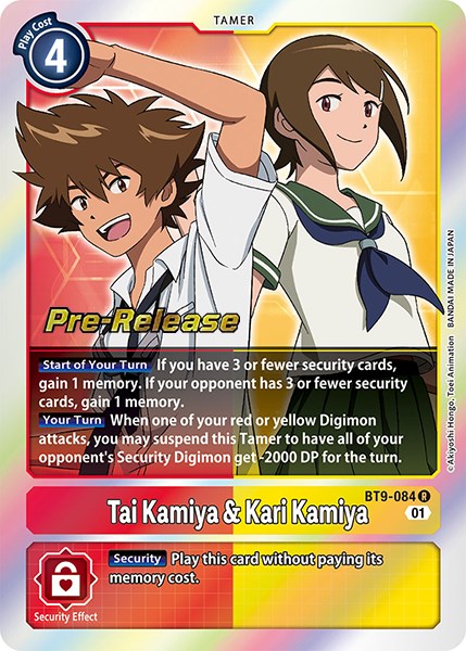 Tai Kamiya & Kari Kamiya [BT9-084] [X Record Pre-Release Promos] | Arkham Games and Comics