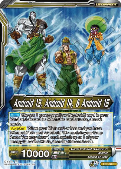 Android 13, Android 14, & Android 15 // Android 13, the Unstoppable (EB1-38) [Battle Evolution Booster] | Arkham Games and Comics