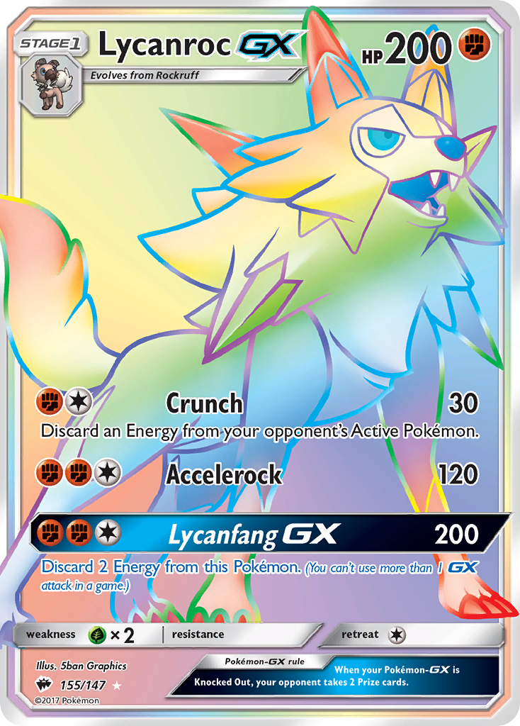 Lycanroc GX (155/147) [Sun & Moon: Burning Shadows] | Arkham Games and Comics