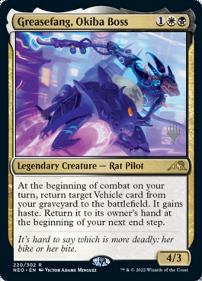 Greasefang, Okiba Boss (Promo Pack) [Kamigawa: Neon Dynasty Promos] | Arkham Games and Comics