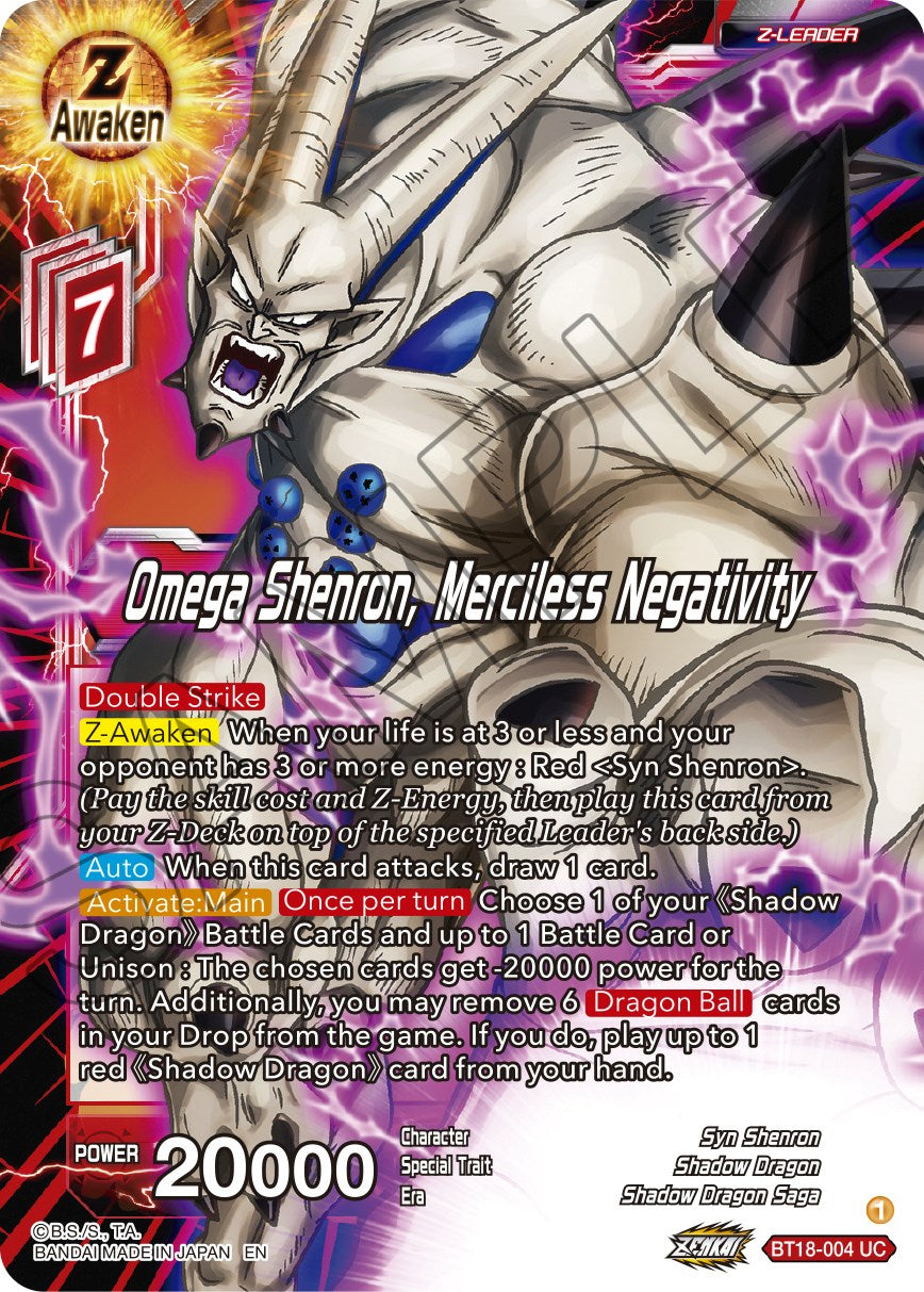 Omega Shenron, Merciless Negativity (BT18-004) [Dawn of the Z-Legends] | Arkham Games and Comics