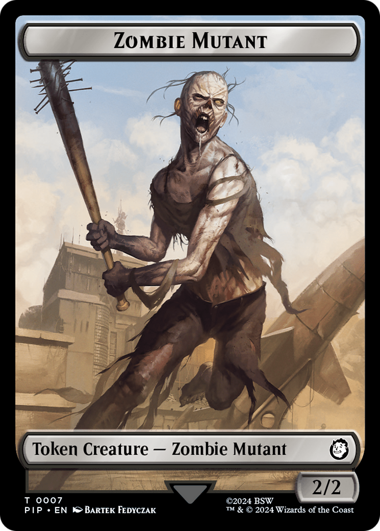 Zombie Mutant // Copy Double-Sided Token [Fallout Tokens] | Arkham Games and Comics