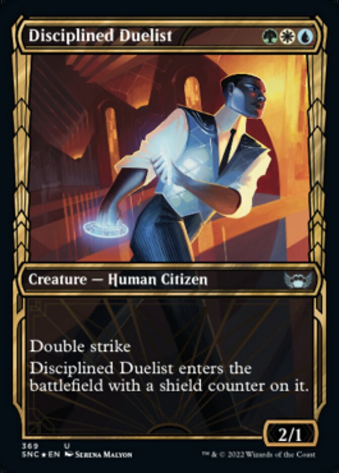 Disciplined Duelist (Showcase Golden Age Gilded Foil) [Streets of New Capenna] | Arkham Games and Comics