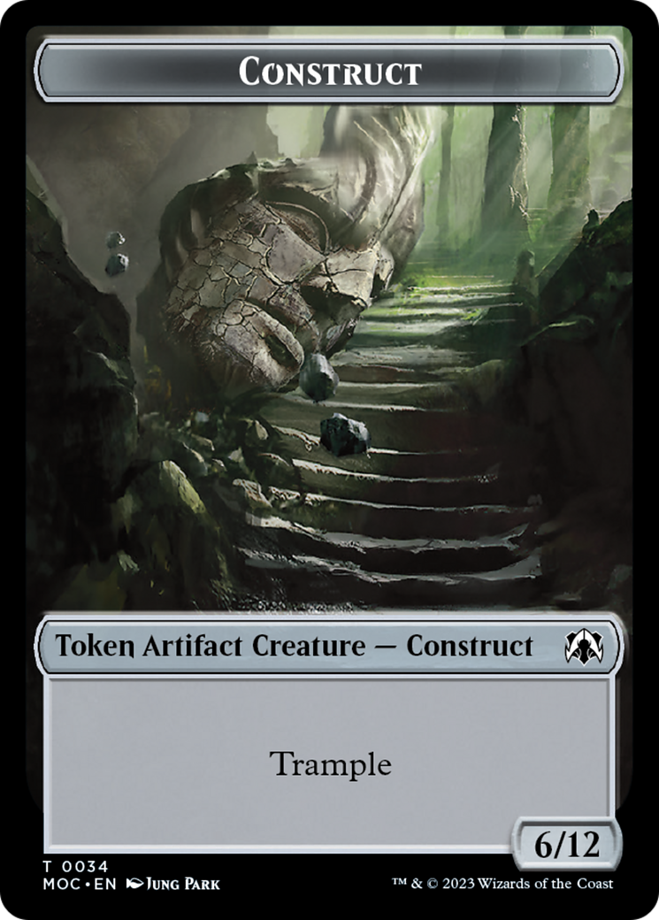 Phyrexian Golem // Construct Double-Sided Token [March of the Machine Commander Tokens] | Arkham Games and Comics