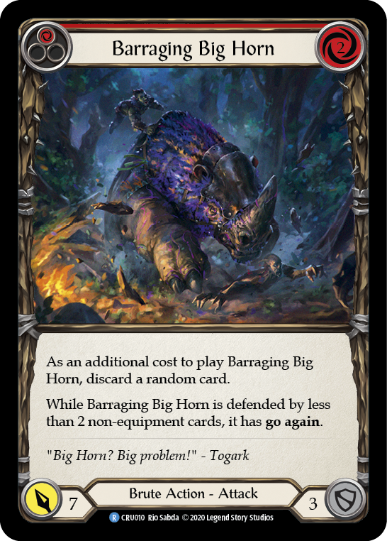 Barraging Big Horn (Red) [CRU010] (Crucible of War)  1st Edition Normal | Arkham Games and Comics