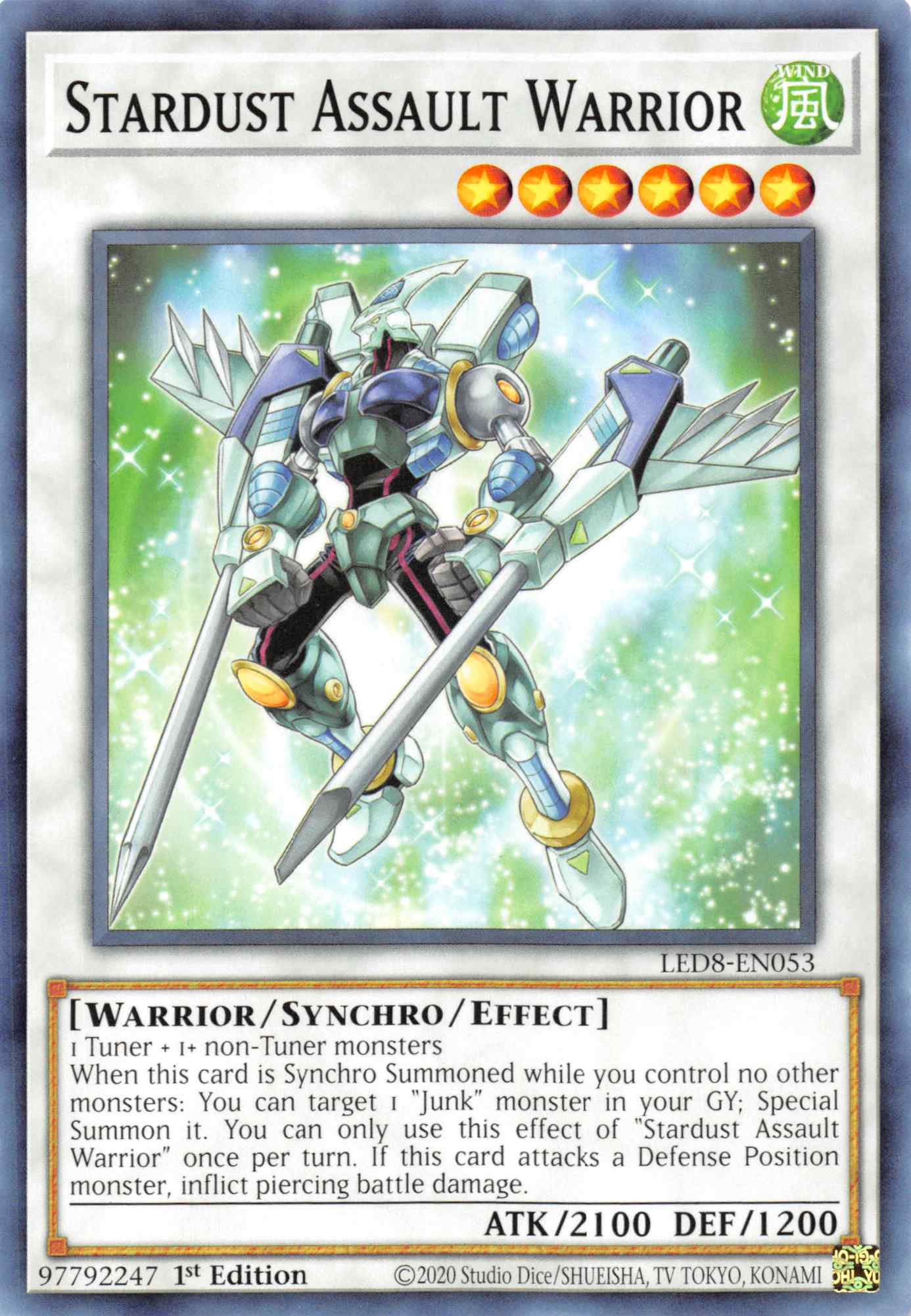 Stardust Assault Warrior [LED8-EN053] Common | Arkham Games and Comics