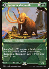 Kazandu Mammoth // Kazandu Valley (Showcase) [Zendikar Rising] | Arkham Games and Comics