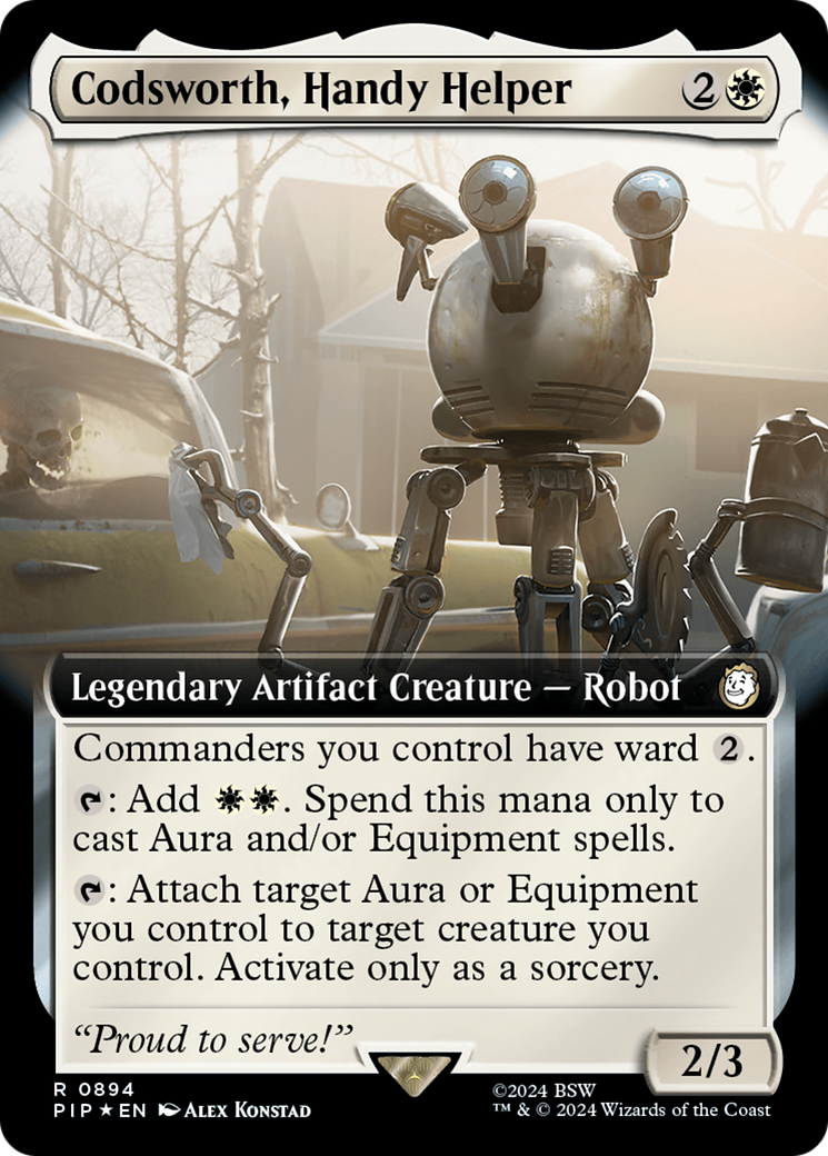 Codsworth, Handy Helper (Extended Art) (Surge Foil) [Fallout] | Arkham Games and Comics