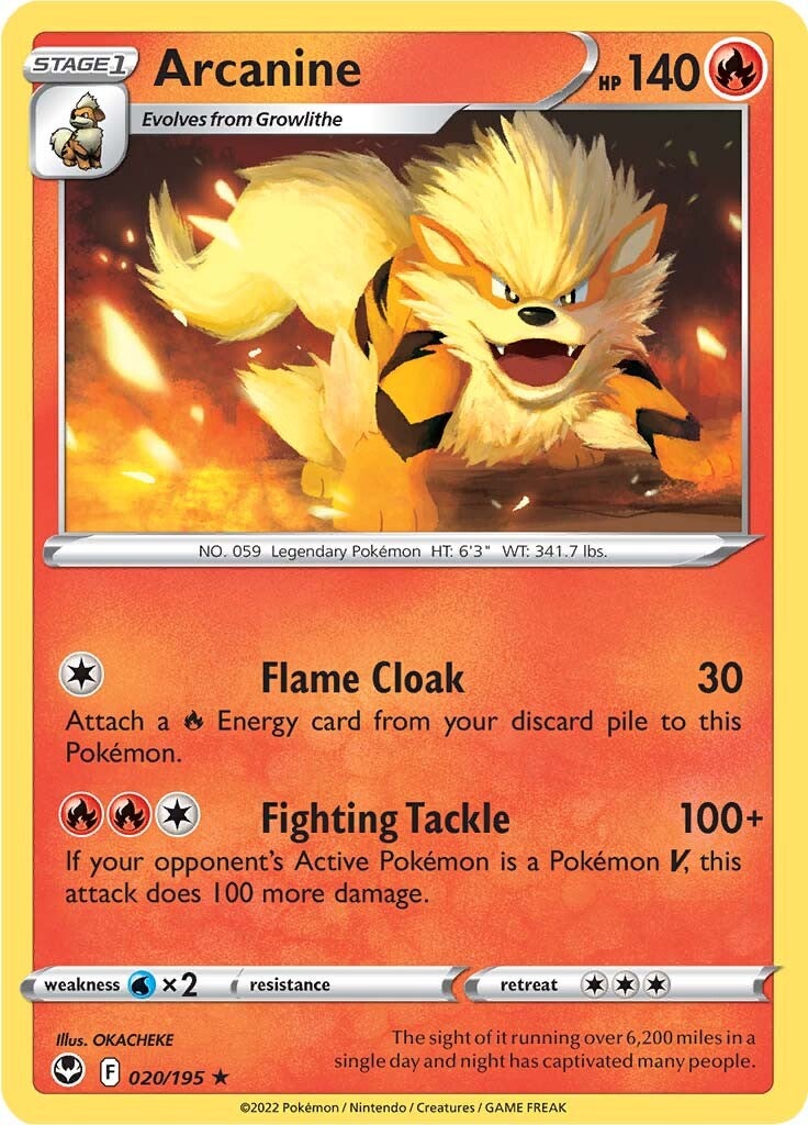 Arcanine (020/195) [Sword & Shield: Silver Tempest] | Arkham Games and Comics