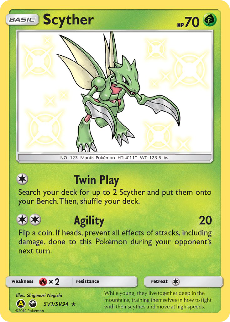 Scyther (SV1/SV94) [Sun & Moon: Hidden Fates - Shiny Vault] | Arkham Games and Comics