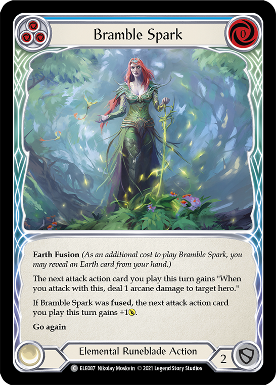 Bramble Spark (Blue) [ELE087] (Tales of Aria)  1st Edition Rainbow Foil | Arkham Games and Comics