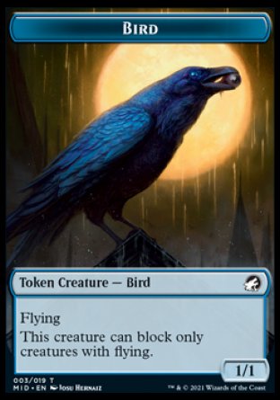 Bird Token [Innistrad: Midnight Hunt Tokens] | Arkham Games and Comics