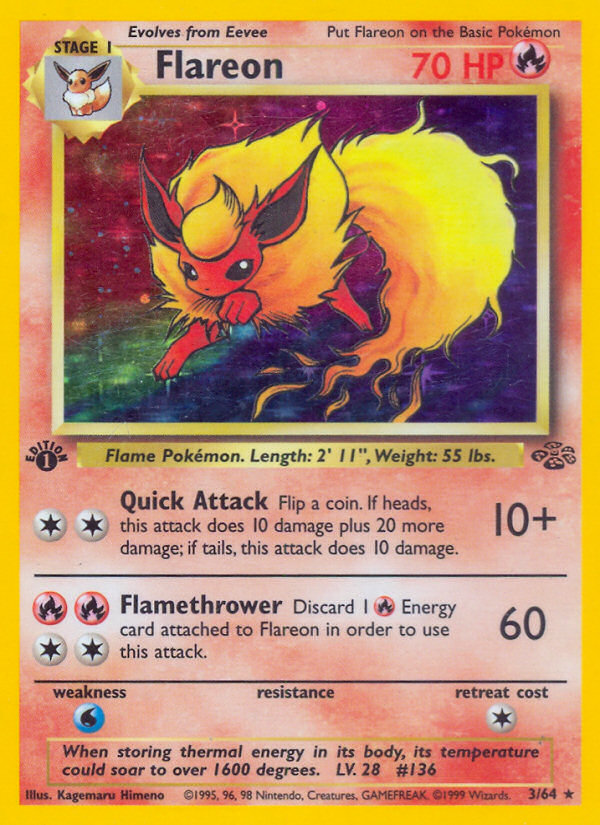 Flareon (3/64) [Jungle 1st Edition] | Arkham Games and Comics