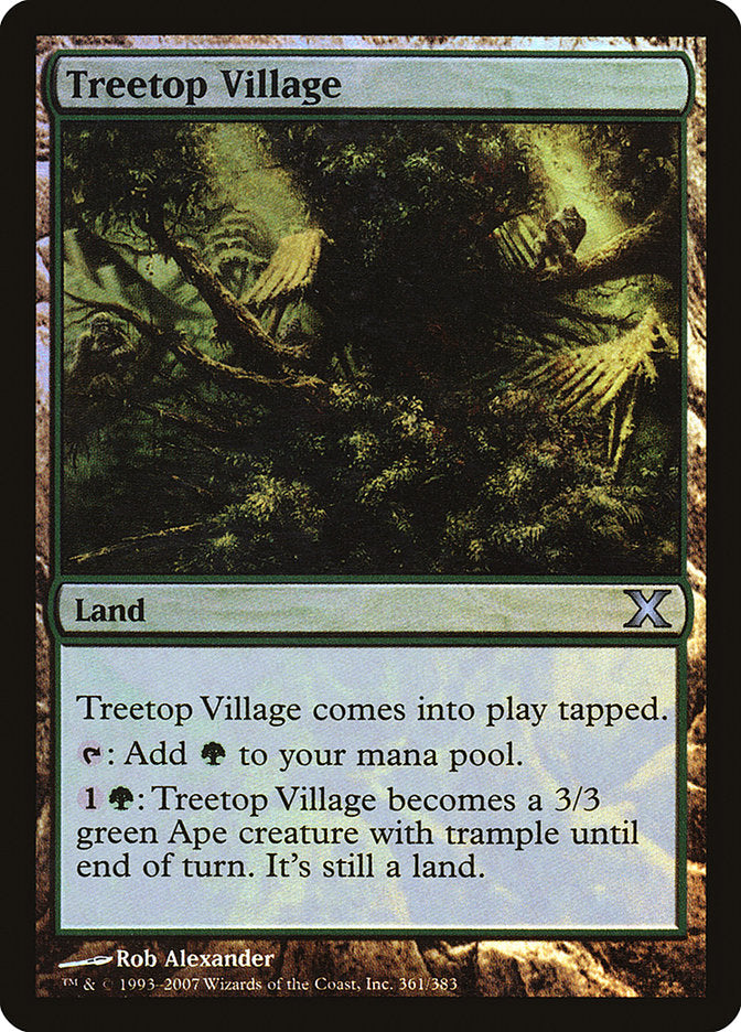 Treetop Village (Premium Foil) [Tenth Edition] | Arkham Games and Comics