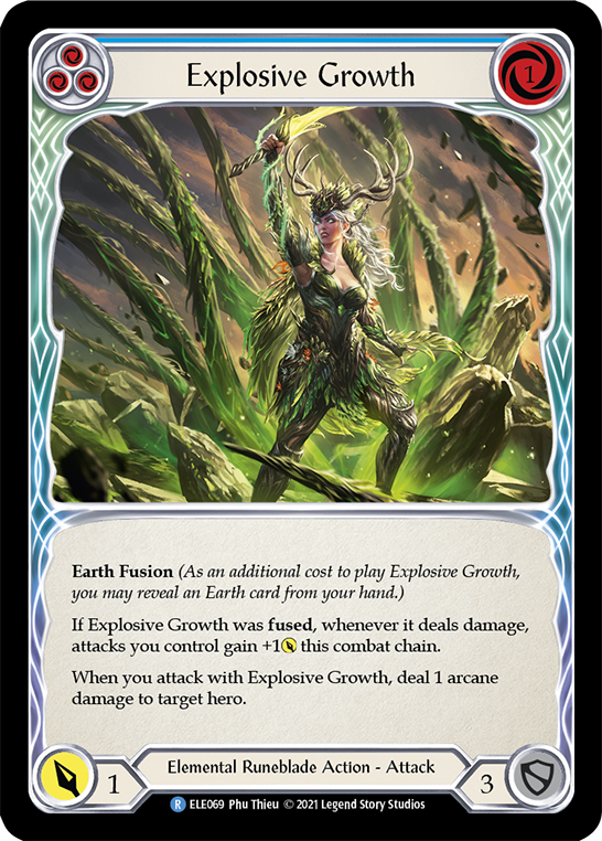 Explosive Growth (Blue) [ELE069] (Tales of Aria)  1st Edition Rainbow Foil | Arkham Games and Comics