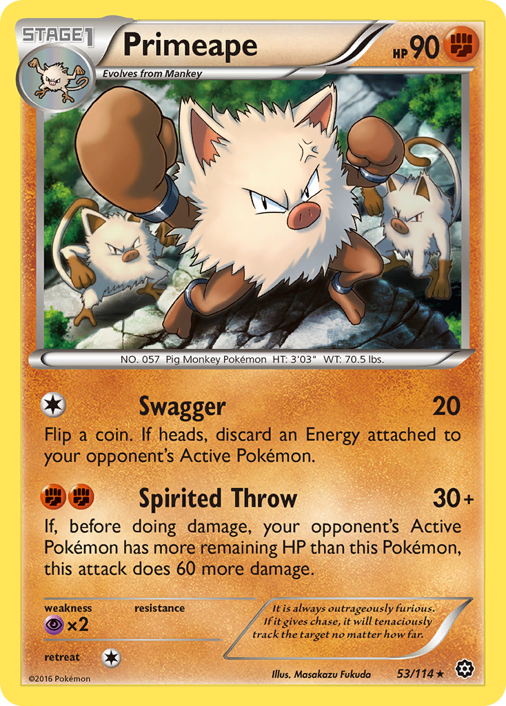 Primeape (53/114) [XY: Steam Siege] | Arkham Games and Comics