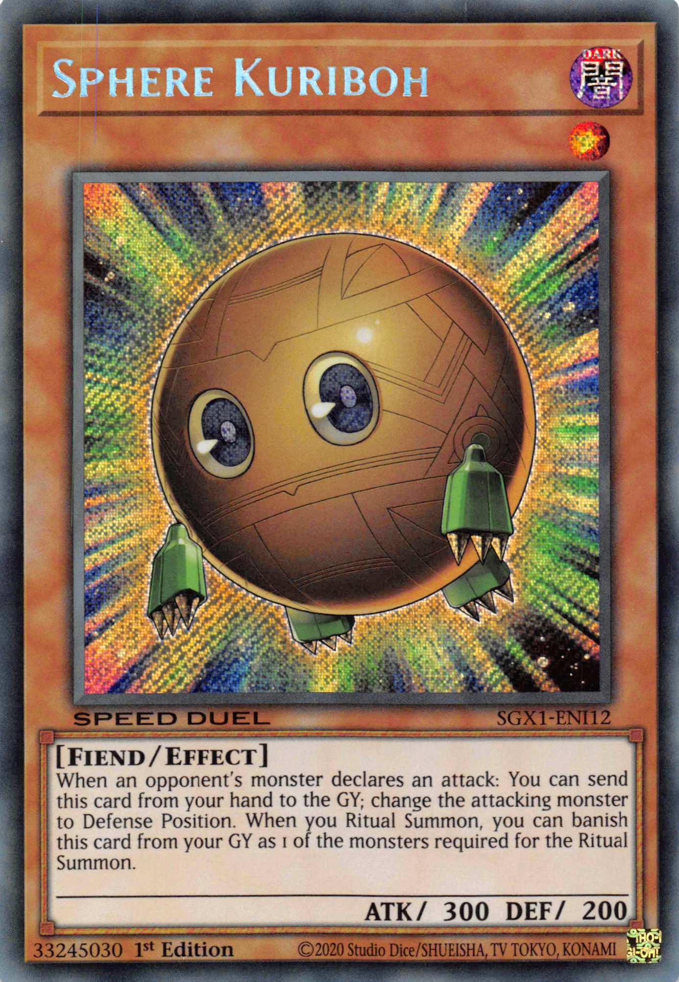 Sphere Kuriboh [SGX1-ENI12] Secret Rare | Arkham Games and Comics