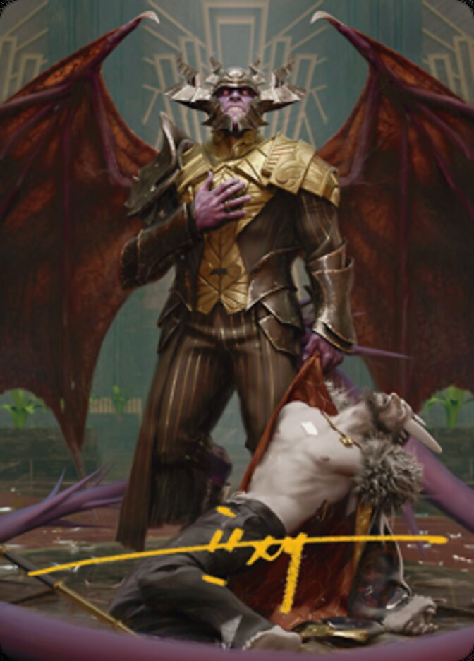 Ob Nixilis, the Adversary 1 Art Card (Gold-Stamped Signature) [Streets of New Capenna Art Series] | Arkham Games and Comics