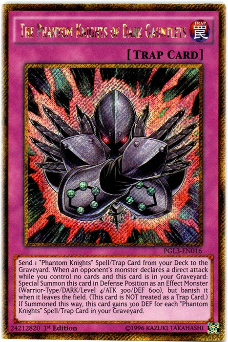 The Phantom Knights of Dark Gauntlets [PGL3-EN016] Gold Secret Rare | Arkham Games and Comics