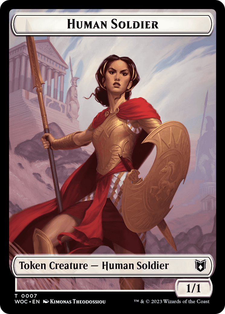 Pirate // Human Soldier Double-Sided Token [Wilds of Eldraine Commander Tokens] | Arkham Games and Comics