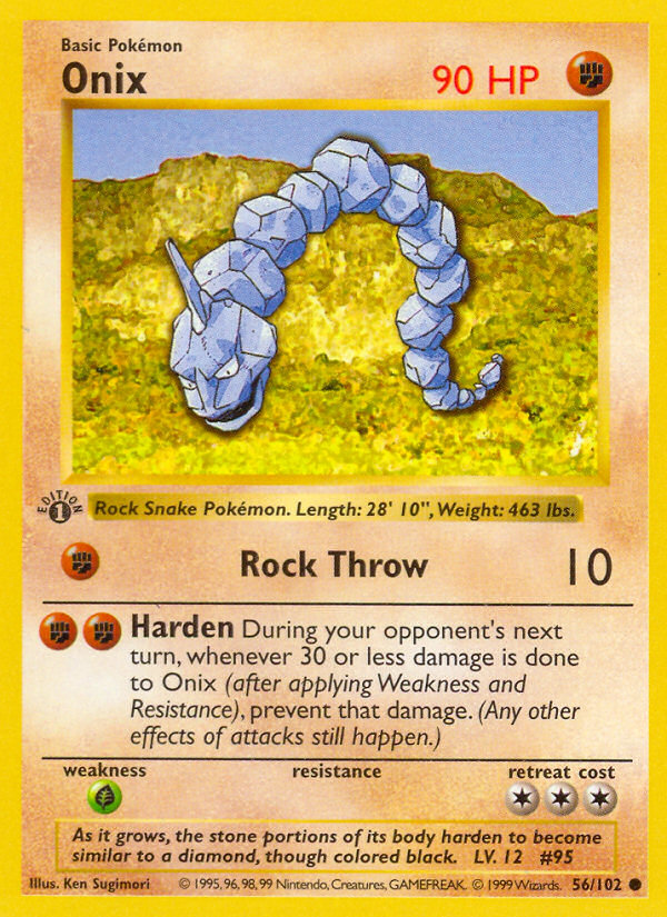 Onix (56/102) (Shadowless) [Base Set 1st Edition] | Arkham Games and Comics