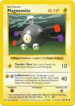 Magnemite (53/102) [Base Set Shadowless Unlimited] | Arkham Games and Comics