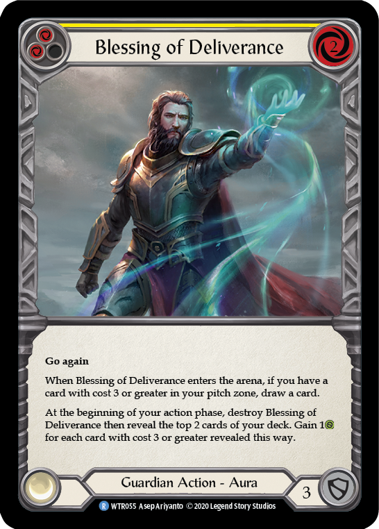 Blessing of Deliverance (Yellow) [U-WTR055] (Welcome to Rathe Unlimited)  Unlimited Rainbow Foil | Arkham Games and Comics