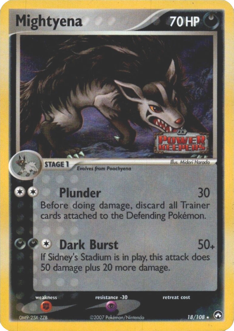 Mightyena (18/108) (Stamped) [EX: Power Keepers] | Arkham Games and Comics