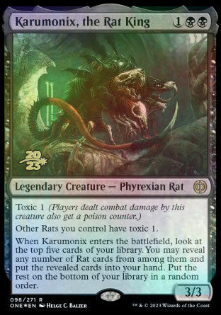 Karumonix, the Rat King [Phyrexia: All Will Be One Prerelease Promos] | Arkham Games and Comics