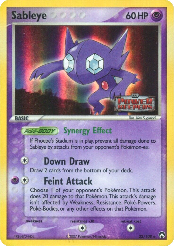 Sableye (22/108) (Stamped) [EX: Power Keepers] | Arkham Games and Comics