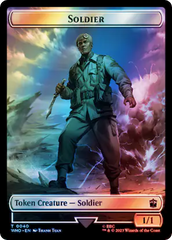 Soldier // Beast Double-Sided Token (Surge Foil) [Doctor Who Tokens] | Arkham Games and Comics