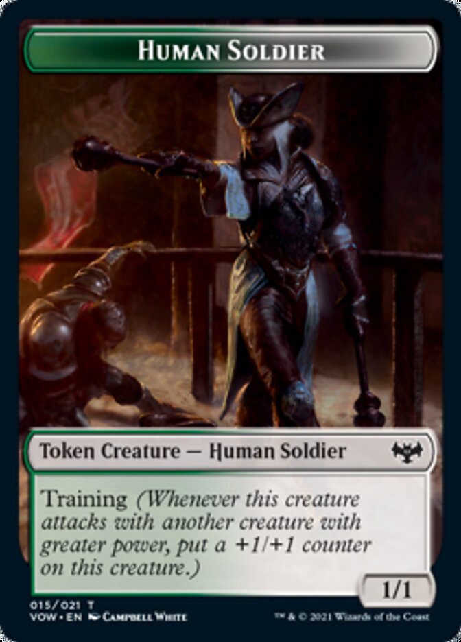 Human (001) // Human Soldier Double-sided Token [Innistrad: Crimson Vow Tokens] | Arkham Games and Comics