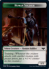 Zombie (008) // Human Soldier Double-sided Token [Innistrad: Crimson Vow Tokens] | Arkham Games and Comics