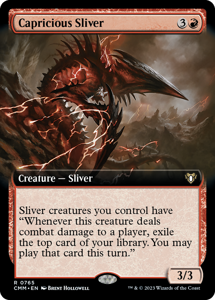 Capricious Sliver (Extended Art) [Commander Masters] | Arkham Games and Comics