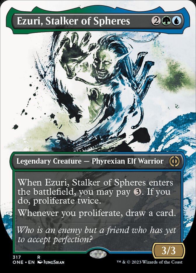 Ezuri, Stalker of Spheres (Borderless Ichor) [Phyrexia: All Will Be One] | Arkham Games and Comics