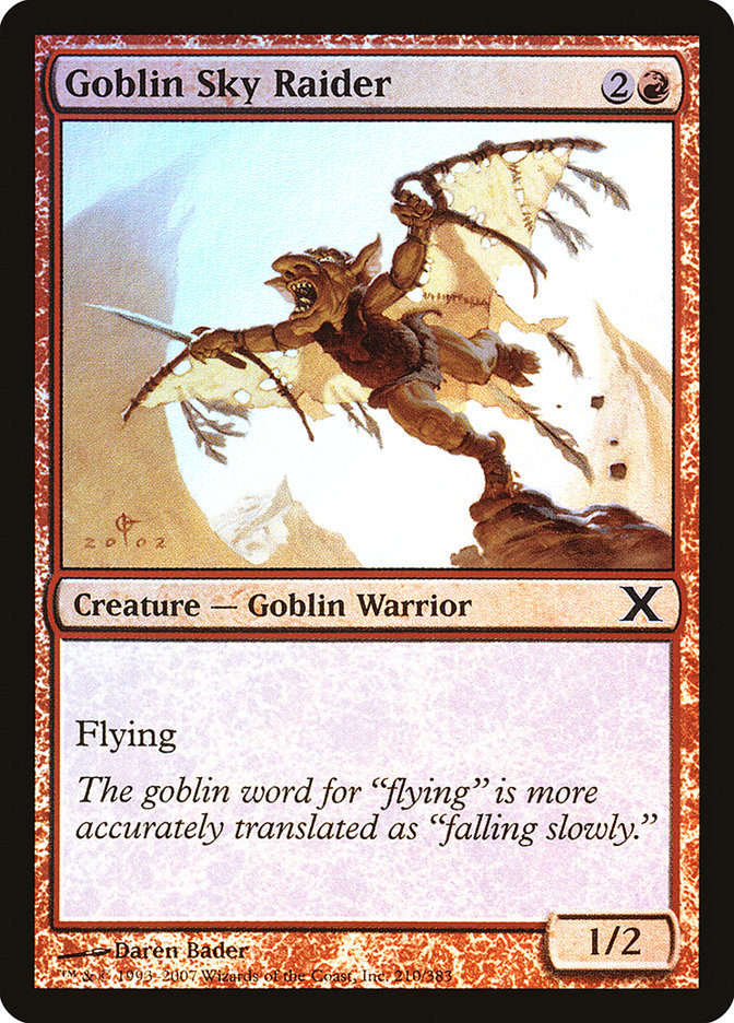 Goblin Sky Raider (Premium Foil) [Tenth Edition] | Arkham Games and Comics