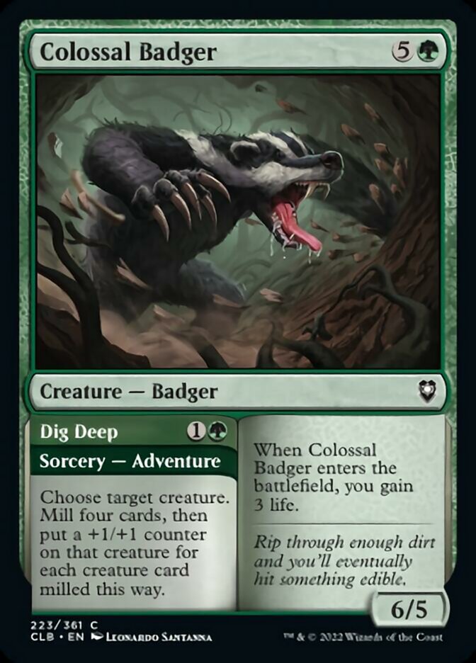 Colossal Badger // Dig Deep [Commander Legends: Battle for Baldur's Gate] | Arkham Games and Comics