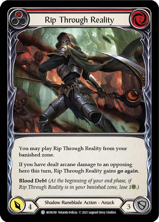 Rip Through Reality (Red) [MON180-RF] (Monarch)  1st Edition Rainbow Foil | Arkham Games and Comics