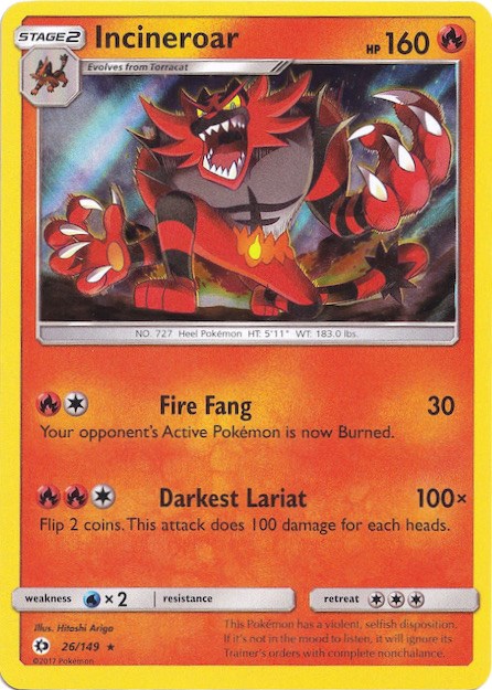 Incineroar (26/149) (Water Web Holo) [Sun & Moon: Base Set] | Arkham Games and Comics