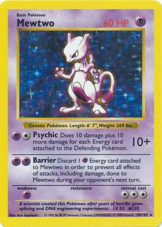 Mewtwo (10/102) [Base Set Shadowless Unlimited] | Arkham Games and Comics