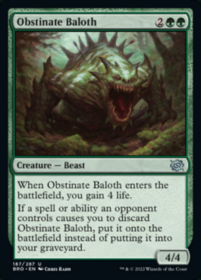 Obstinate Baloth [The Brothers' War] | Arkham Games and Comics