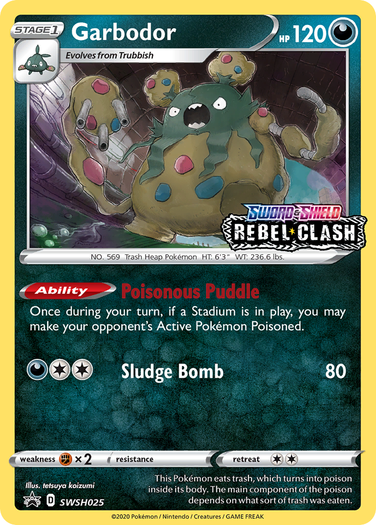 Garbodor (SWSH025) (Prerelease Promo) [Sword & Shield: Black Star Promos] | Arkham Games and Comics